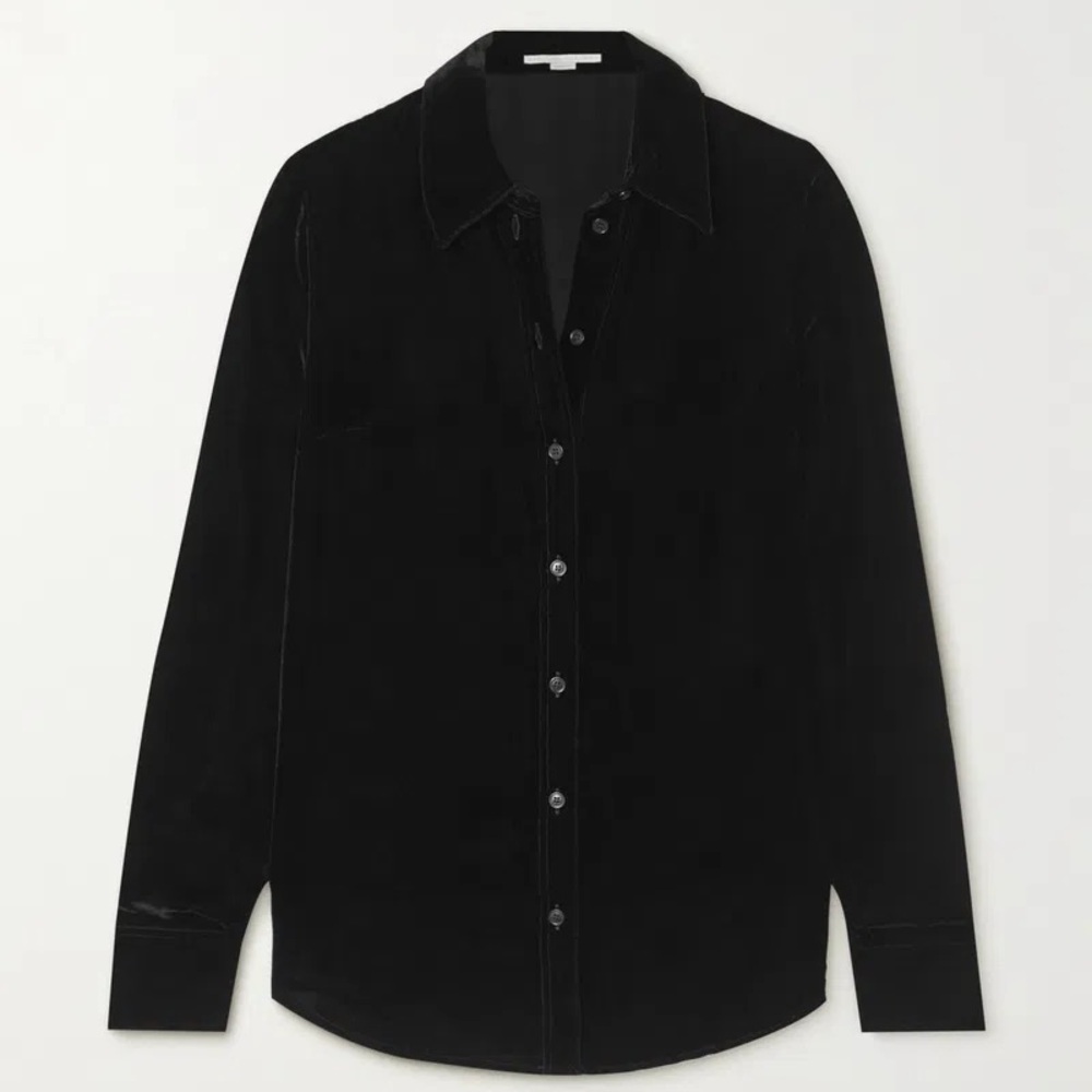 Stella McCartney Velvet Button Down Top